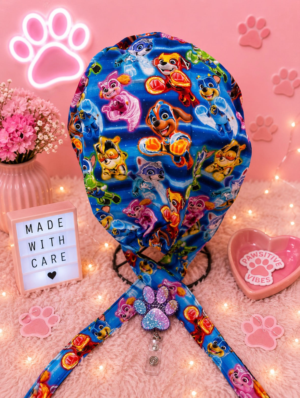Paw-Some Shift Scrub Cap & Badge Reel