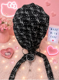 Midnight Kitty Scrub Cap & Badge Reel