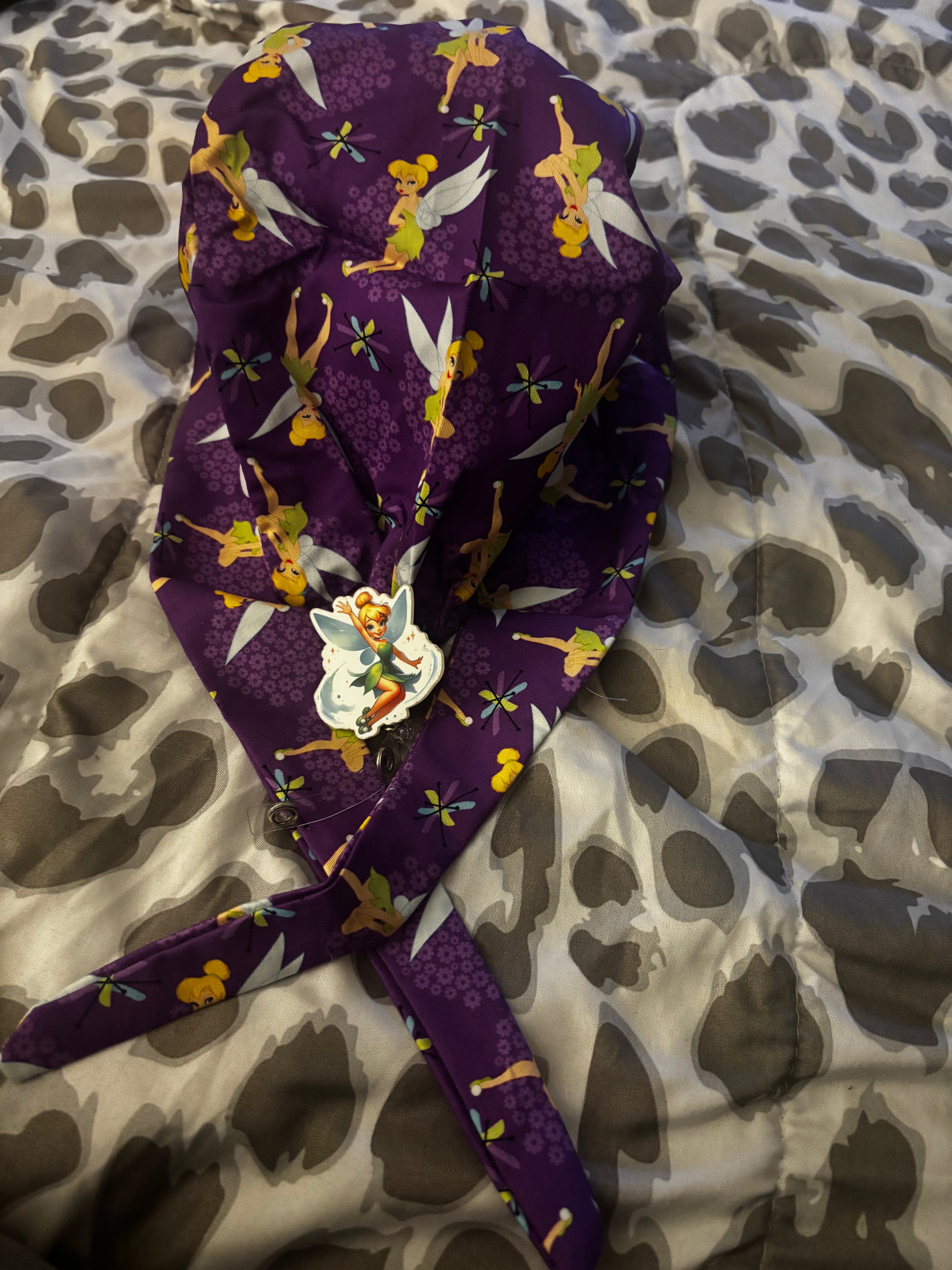 Tinker Bell Scrub Cap & Badge Reel