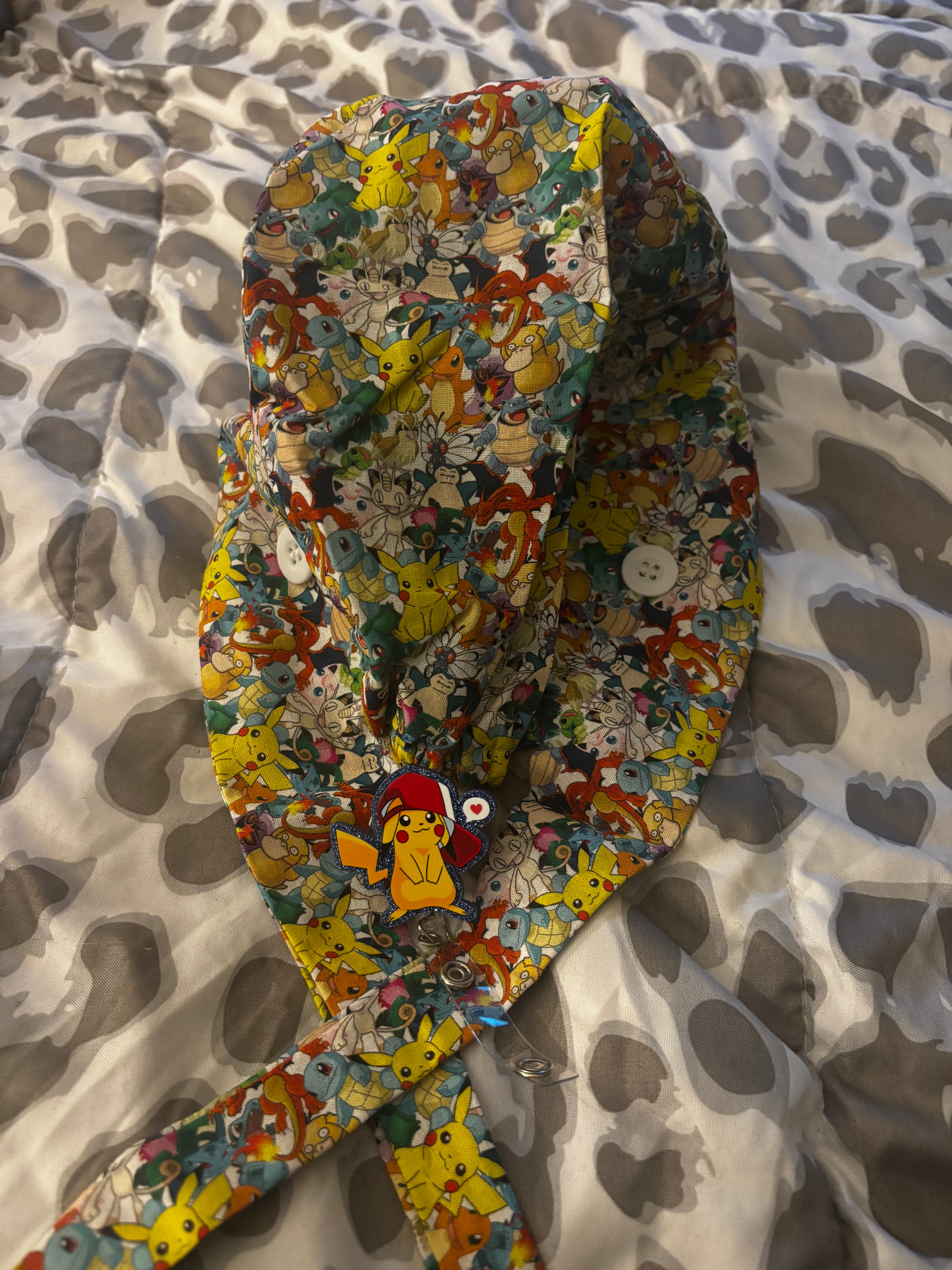 Pika Cutie Scrub Cap & Badge Reel