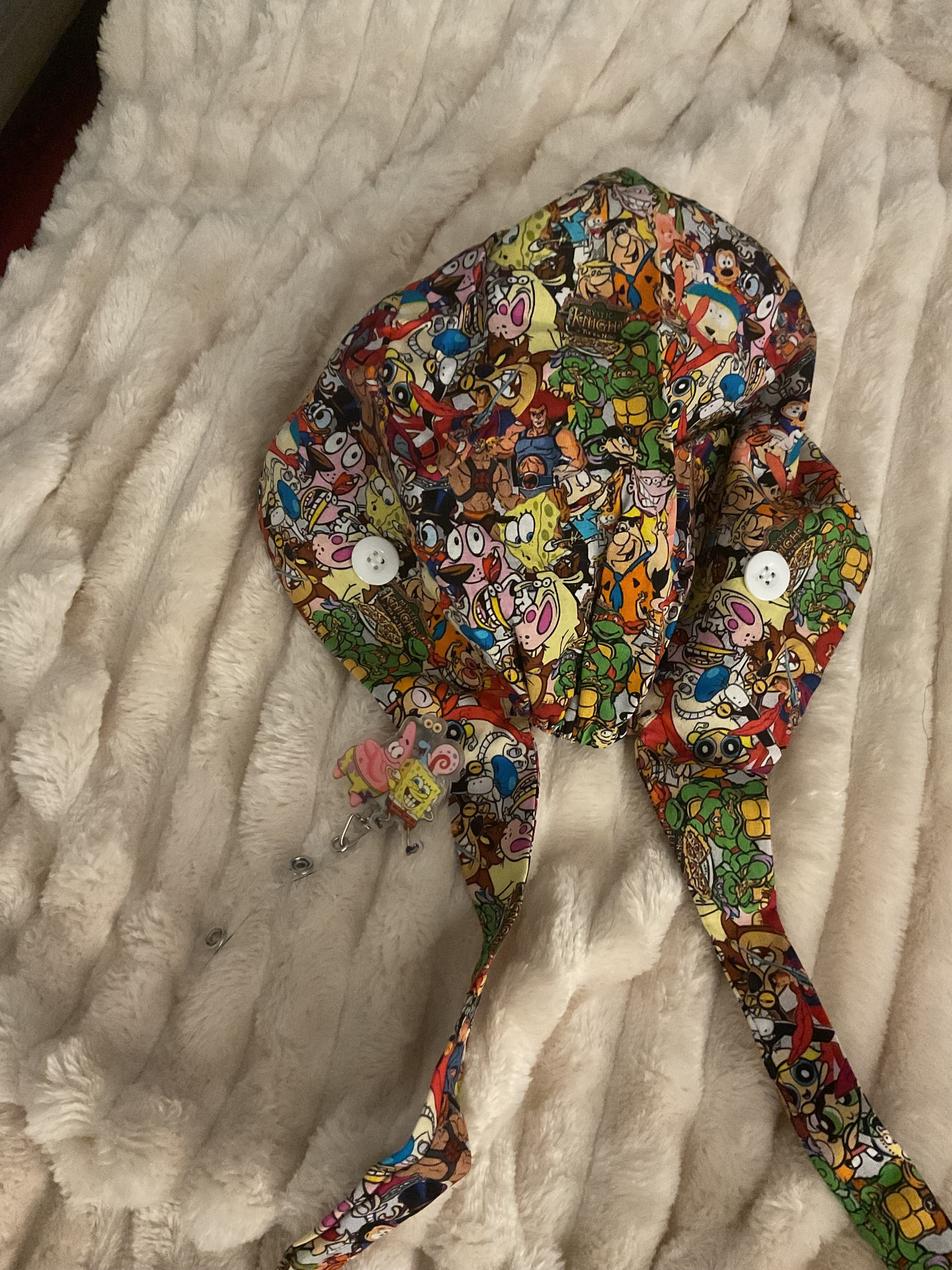Saturday Morning Scrub Cap and Badge Reel