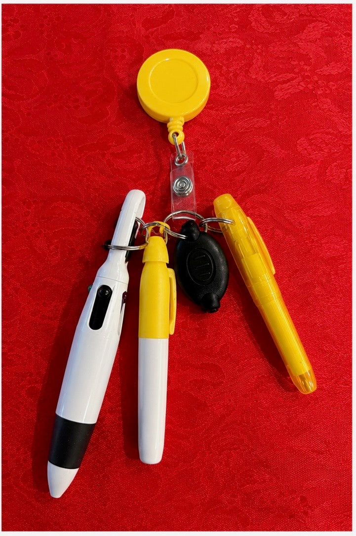 Sunflower Badge Reel Pen Set